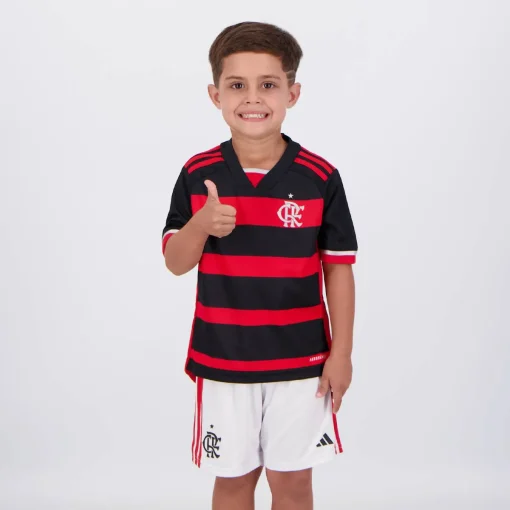 Adidas Flamengo 2024/25 Infant Home Shirt & Shorts Set - Image 3