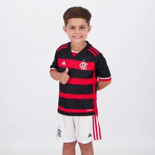 Adidas Flamengo 2024/25 Infant Home Shirt & Shorts Set - Image 2