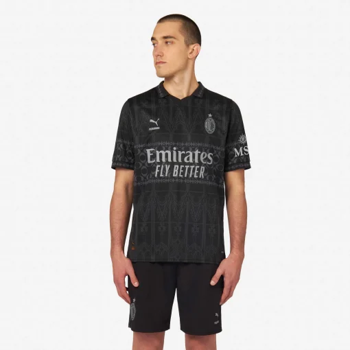 Puma x Pleasures AC Milan 2024 Men's Fourth Shirt - Dark Version - Image 4