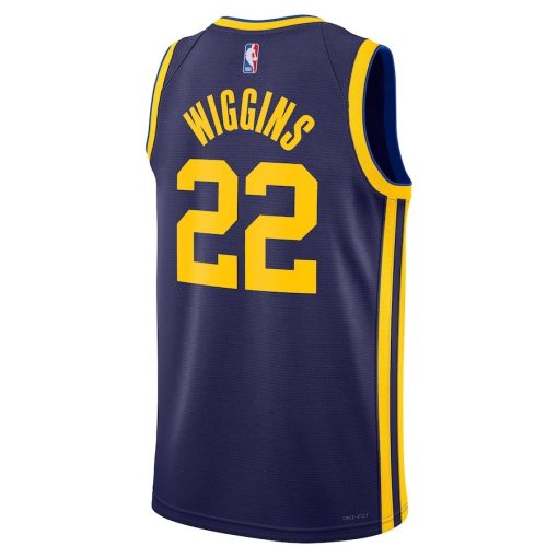 Jordan Golden State Warriors #22 Andrew Wiggins Unisex Swingman Jersey - Statement Edition - Navy - Image 2