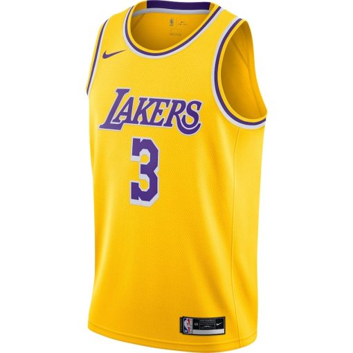 Nike Los Angeles Lakers #3 Anthony Davis Swingman Jersey Gold - Icon Edition