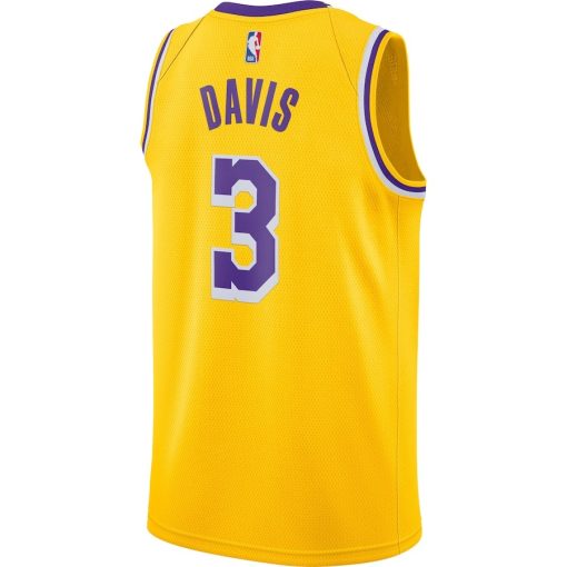 Nike Los Angeles Lakers #3 Anthony Davis Swingman Jersey Gold - Icon Edition - Image 2