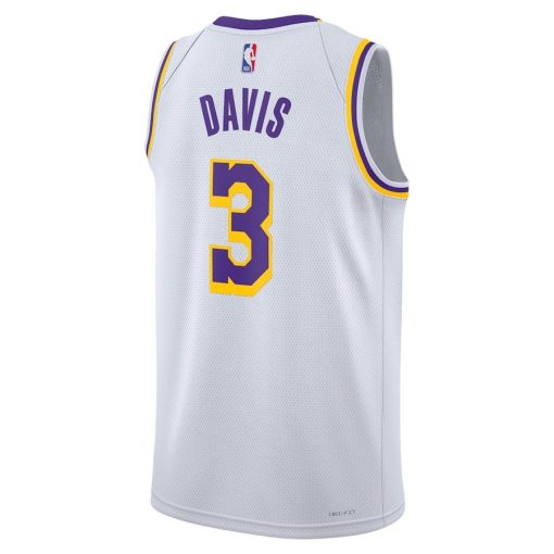 Nike Los Angeles Lakers #3 Anthony Davis Unisex Swingman Jersey - Association Edition - White - Image 2