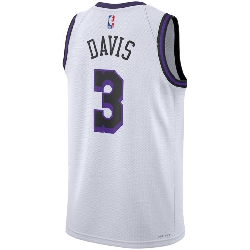 Nike Los Angeles Lakers #3 Anthony Davis Unisex 2022/23 Swingman Jersey - City Edition - White - Image 2