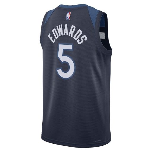 Nike Minnesota Timberwolves #5 Anthony Edwards Unisex Swingman Jersey - Icon Edition - Navy - Image 2