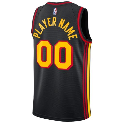 Jordan Atlanta Hawks #00 Unisex 2022/23 Swingman Custom Jersey - Statement Edition - Black - Image 2