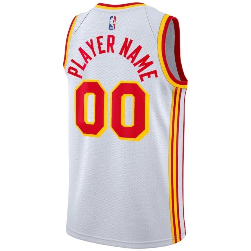 Nike Atlanta Hawks #00 2020/21 Swingman Custom Jersey - Association Edition - White - Image 2