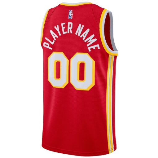 Nike Atlanta Hawks #00 2020/21 Swingman Custom Jersey - Icon Edition - Red - Image 2