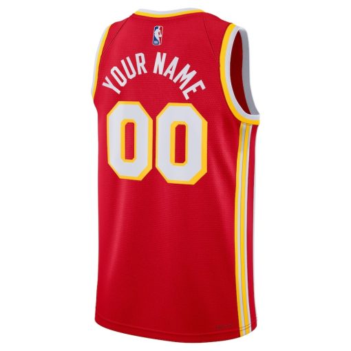 Nike Atlanta Hawks #00 Unisex Swingman Custom Jersey Red - Icon Edition - Image 2