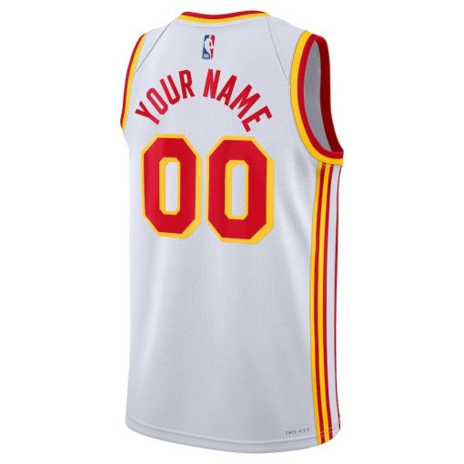 Nike Atlanta Hawks #00 Unisex Swingman Custom Jersey White - Association Edition - Image 2