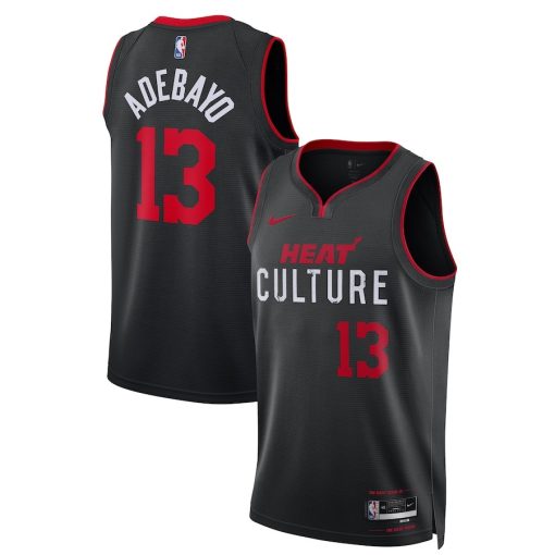 Nike Miami Heat #13 Bam Adebayo Unisex 2023/24 Swingman Jersey - Black - City Edition - Image 3