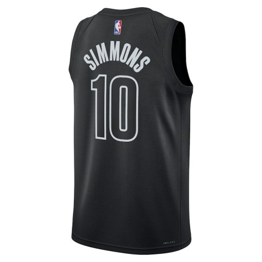 Jordan Brooklyn Nets #10 Ben Simmons Unisex Swingman Jersey - Statement Edition - Black - Image 2