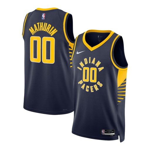 Nike Indiana Pacers #00 Bennedict Mathurin Unisex Swingman Jersey - Icon Edition - Navy - Image 3