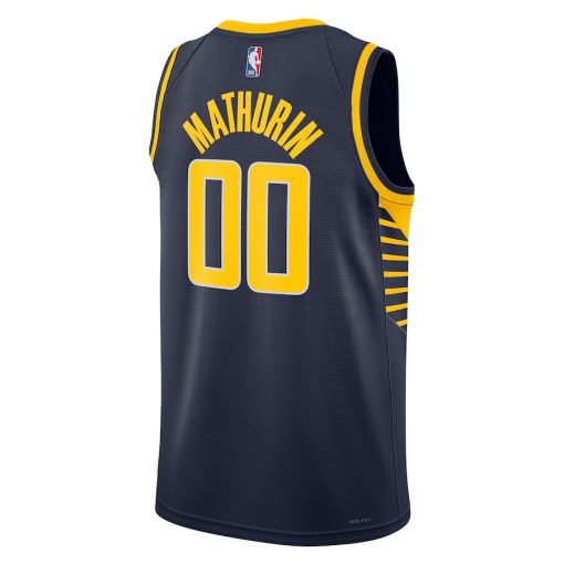 Nike Indiana Pacers #00 Bennedict Mathurin Unisex Swingman Jersey - Icon Edition - Navy - Image 2