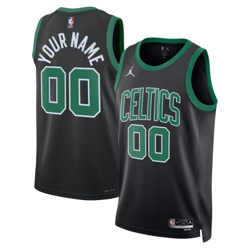 Jordan Boston Celtics #00 Unisex 2022/23 Swingman Custom Jersey - Statement Edition - Black - Image 3