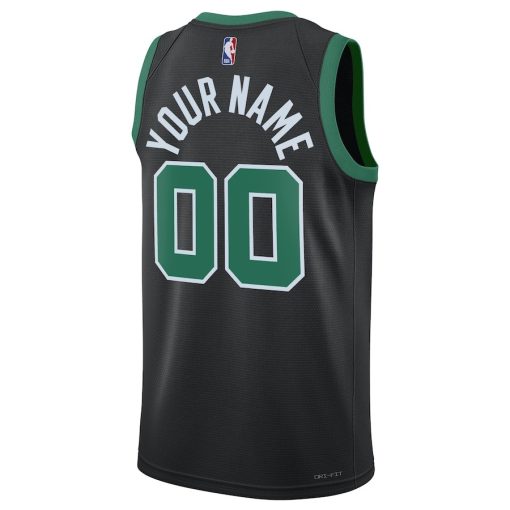 Jordan Boston Celtics #00 Unisex 2022/23 Swingman Custom Jersey - Statement Edition - Black - Image 2