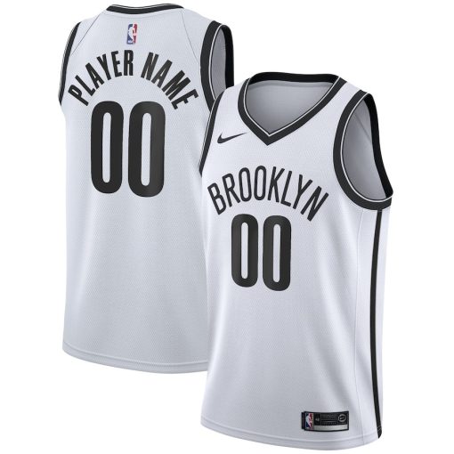 Nike Brooklyn Nets #00 2020/21 Swingman Custom Jersey - Association Edition - White - Image 3