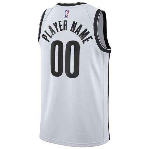 Nike Brooklyn Nets #00 2020/21 Swingman Custom Jersey - Association Edition - White - Image 2