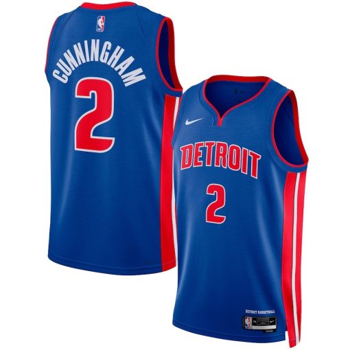 Nike Detroit Pistons #2 Cade Cunningham Unisex Swingman Jersey - Icon Edition - Blue - Image 3