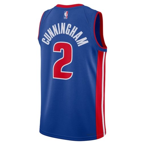 Nike Detroit Pistons #2 Cade Cunningham Unisex Swingman Jersey - Icon Edition - Blue - Image 2