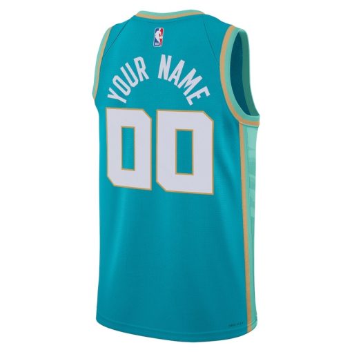 Jordan Charlotte Hornets #00 Unisex 2023/24 Custom Swingman Jersey - Teal - City Edition - Image 2