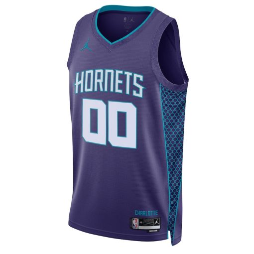 Jordan Charlotte Hornets #00 Unisex 2022/23 Swingman Custom Jersey - Statement Edition - Teal