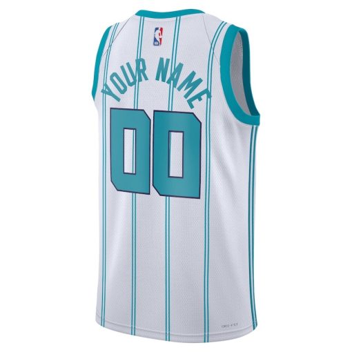 Jordan Charlotte Hornets #00 Unisex Swingman Custom Jersey White - Association Edition - Image 2