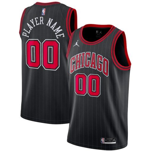 Jordan Chicago Bulls #00 Swingman Custom Jersey - Statement Edition - Black - Image 3