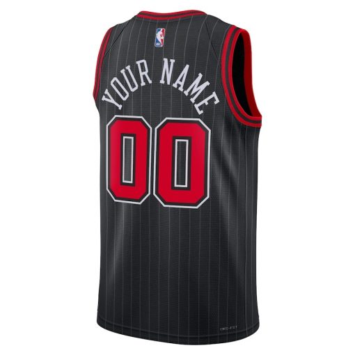 Jordan Chicago Bulls #00 Unisex 2022/23 Swingman Custom Jersey - Statement Edition - Black - Image 2