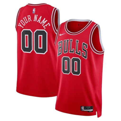 Nike Chicago Bulls #00 Unisex Swingman Custom Jersey Red - Icon Edition - Image 3