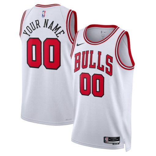 Nike Chicago Bulls #00 Unisex Swingman Custom Jersey White - Association Edition - Image 3