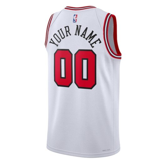 Nike Chicago Bulls #00 Unisex Swingman Custom Jersey White - Association Edition - Image 2