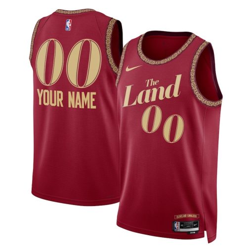 Nike Cleveland Cavaliers #00 Unisex 2023/24 Custom Swingman Jersey - Wine - City Edition - Image 3