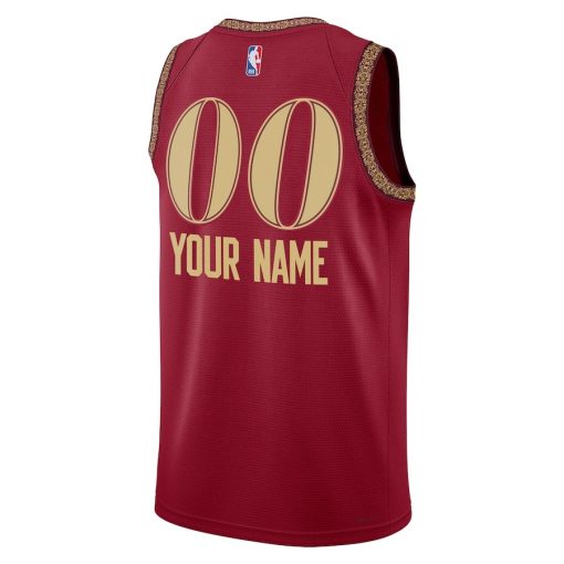 Nike Cleveland Cavaliers #00 Unisex 2023/24 Custom Swingman Jersey - Wine - City Edition - Image 2