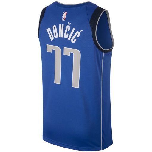 Nike Dallas Mavericks #77 Luka Doncic Men's Swingman Jersey - Royal - Image 2