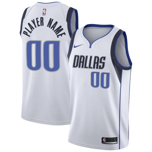 Nike Dallas Mavericks #00 2020/21 Swingman Custom Jersey - Association Edition - White - Image 3