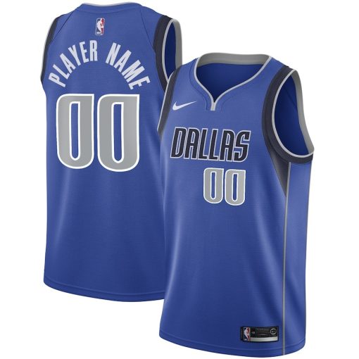 Nike Dallas Mavericks #00 Swingman Custom Jersey Blue - Icon Edition - Image 3