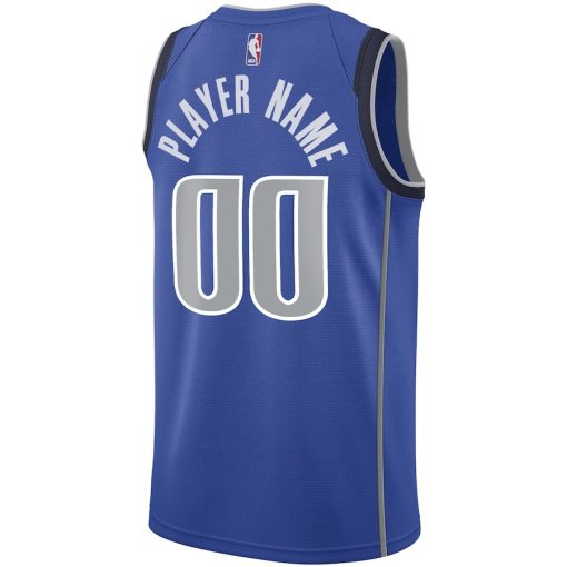 Nike Dallas Mavericks #00 Swingman Custom Jersey Blue - Icon Edition - Image 2