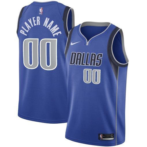 Nike Dallas Mavericks #00 2020/21 Swingman Custom Jersey - Icon Edition - Blue - Image 3