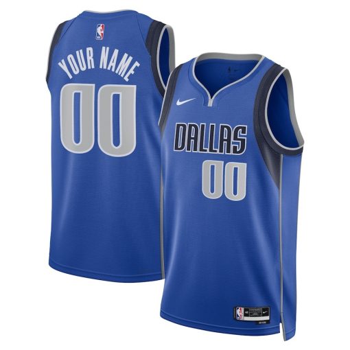 Nike Dallas Mavericks #00 Unisex Swingman Custom Jersey Blue - Icon Edition - Image 3