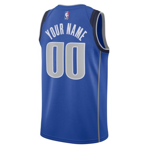 Nike Dallas Mavericks #00 Unisex Swingman Custom Jersey Blue - Icon Edition - Image 2