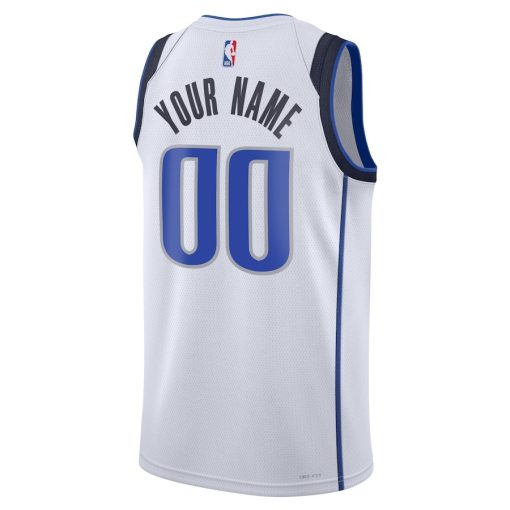 Nike Dallas Mavericks #00 Unisex Swingman Custom Jersey White - Association Edition - Image 2