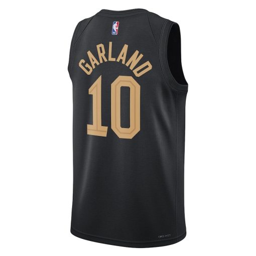 Jordan Cleveland Cavaliers #10 Darius Garland Unisex Swingman Jersey - Statement Edition - Black - Image 2