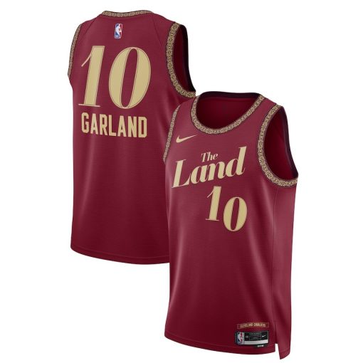 Nike Cleveland Cavaliers #10 Darius Garland Unisex 2023/24 Swingman Jersey - Wine - City Edition - Image 3