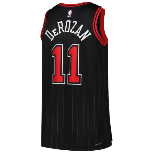 Jordan Chicago Bulls #11 DeMar DeRozan Unisex Swingman Jersey - Statement Edition - Black - Image 2