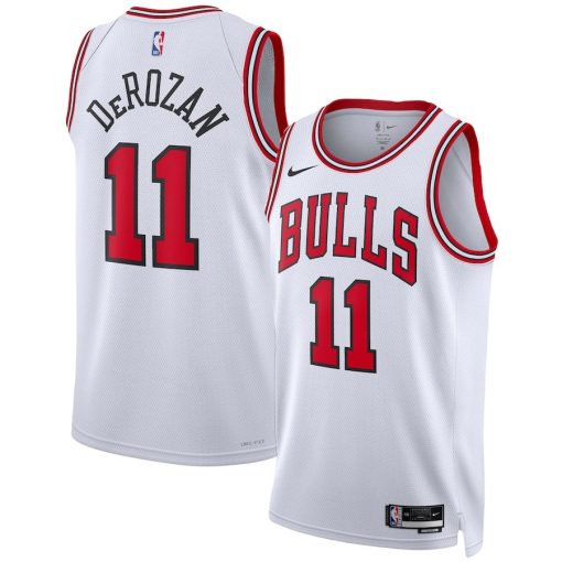 Nike Chicago Bulls #11 DeMar DeRozan Unisex Swingman Jersey - Association Edition - White - Image 3