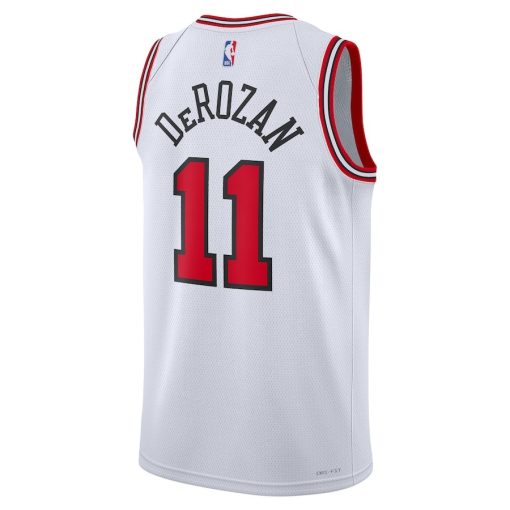 Nike Chicago Bulls #11 DeMar DeRozan Unisex Swingman Jersey - Association Edition - White - Image 2