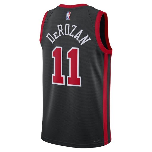 Nike Chicago Bulls #11 DeMar DeRozan Unisex 2023/24 Swingman Jersey - Black - City Edition - Image 2