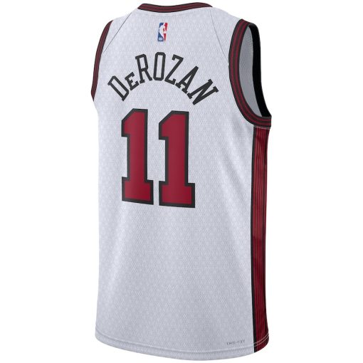 Nike Chicago Bulls #11 DeMar DeRozan Unisex 2022/23 Swingman Jersey - City Edition - White - Image 2