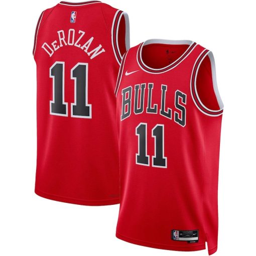 Nike Chicago Bulls #11 DeMar DeRozan Unisex Swingman Jersey - Icon Edition - Red - Image 3